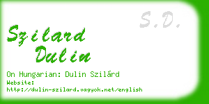szilard dulin business card